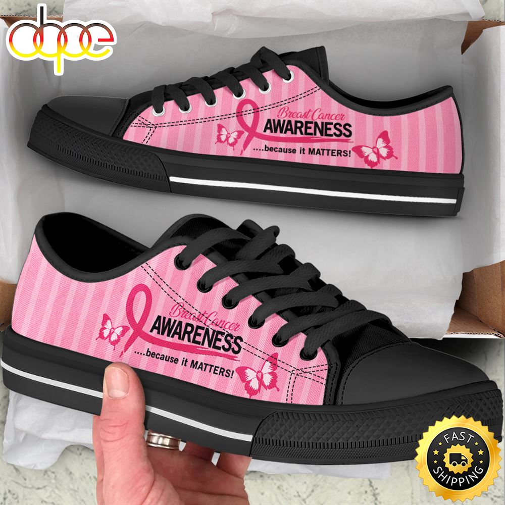 Breast Cancer Shoes Because It Matters Low Top Shoes Canvas Shoes B230ij