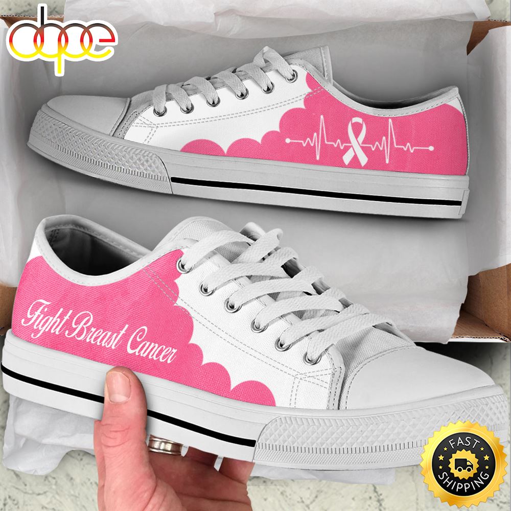 Breast Cancer Shoes CL Low Top White Pink Shoes Canvas Shoes Btda6r