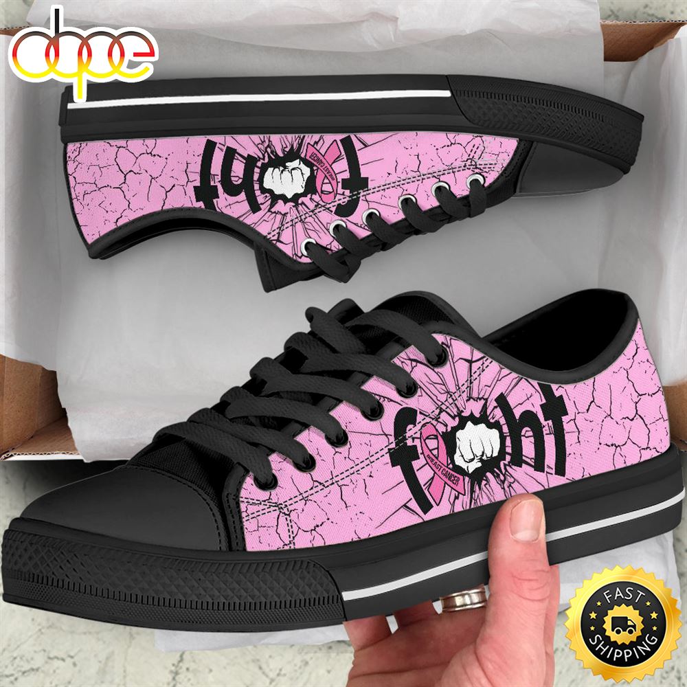 Breast Cancer Shoes Fight Low Top Shoes Canvas Shoes Uqt7gl