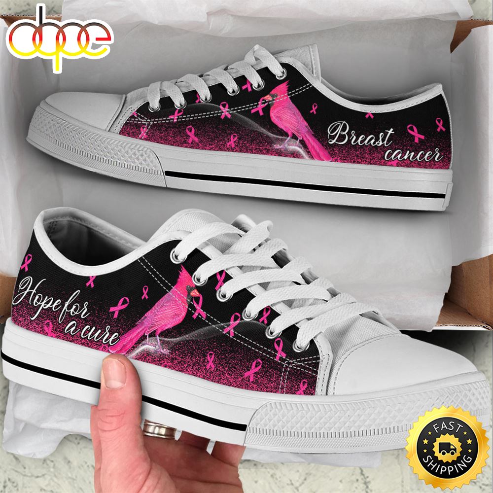 Breast Cancer Shoes Hope For A Cure Hummingbird Low Top Shoes Canvas Shoes X1arkr