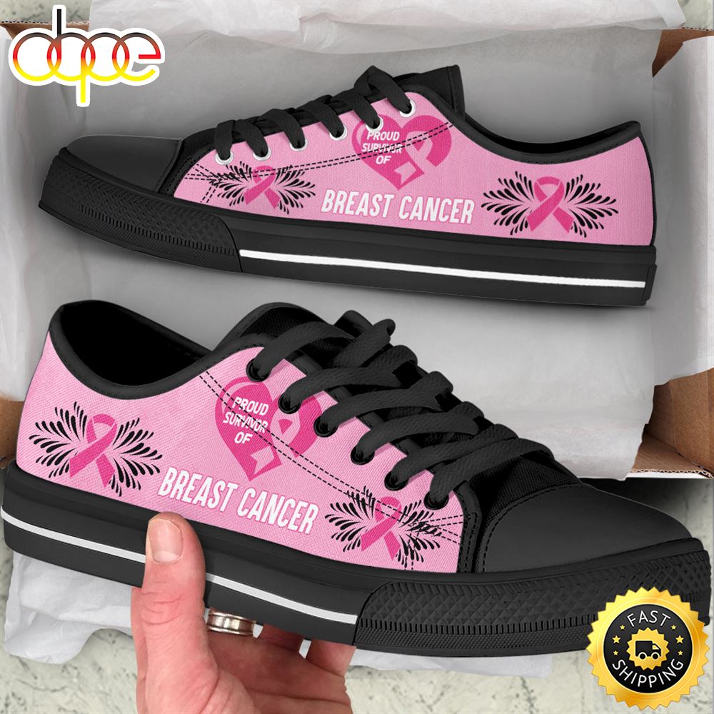 Breast Cancer Shoes Proud Survivor Of Low Top Shoes Canvas Shoes Cpkqdt