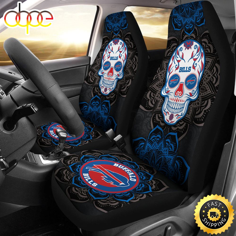 Buffalo Bills Car Seat Covers Nfl Skull Mandala Uswf6l