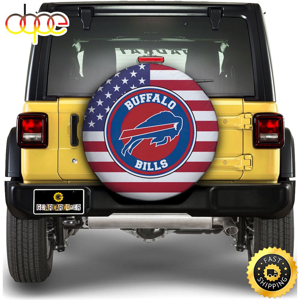 Buffalo Bills Spare Tire Covers Custom US Flag Style Q00hve