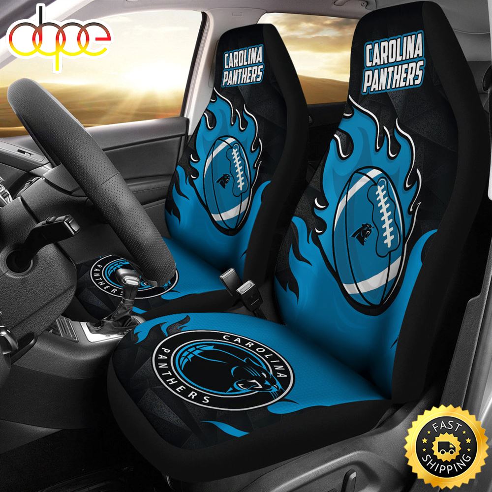 Carolina Panthers Car Seat Covers Fire Ball Flying Nfl Sport Custom Vaqyrm