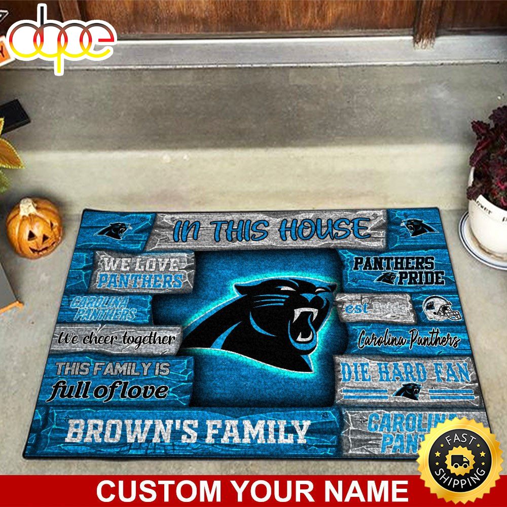 Carolina Panthers NFL Custom Doormat For Couples This Year We9acl