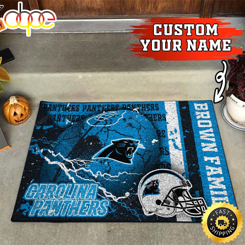 Carolina Panthers NFL Custom Your Name Doormat Emfwbj