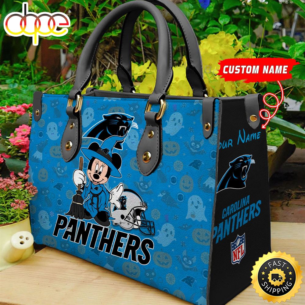 Carolina Panthers NFL Minnie Halloween Women Leather Hand Bag Ps4ovz