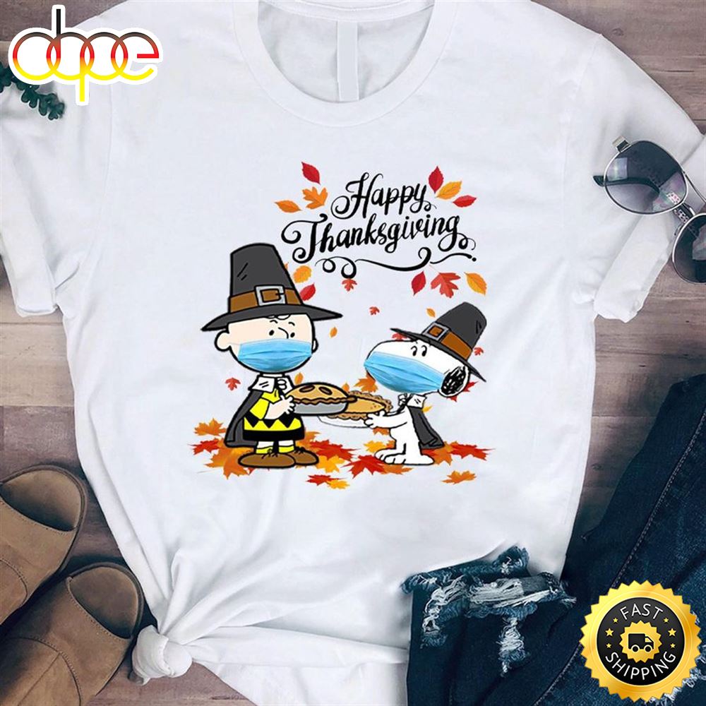 Charlie Brown And Snoopy Peanuts Happy Thanksgiving Tshirt Z4dndj
