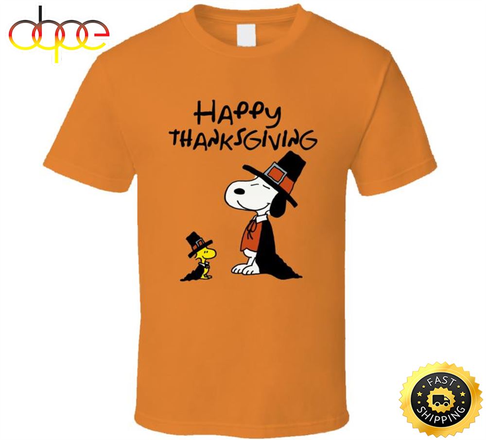 Charlie Brown Snoopy Happy Thanksgiving Graphic T Shirt Vheugv