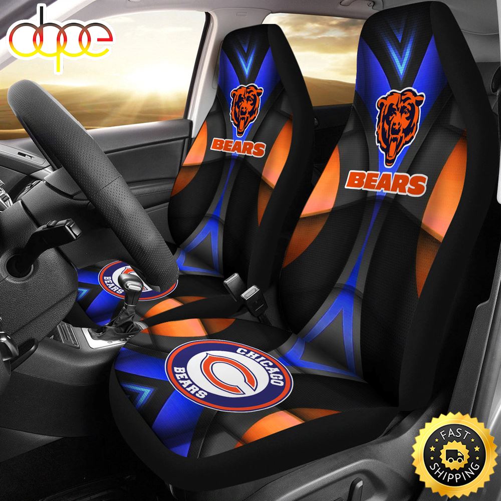 Chicago Bears American Football Club Skull Car Seat Covers Nfl Car Accessories Custom Vesfbx