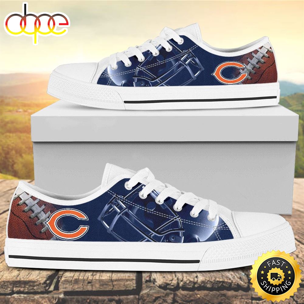 Chicago Bears Canvas Low Top Shoes White Cthisp