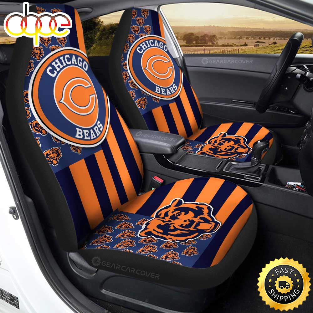 Chicago Bears Car Seat Covers Custom Us Flag Style L8il4o