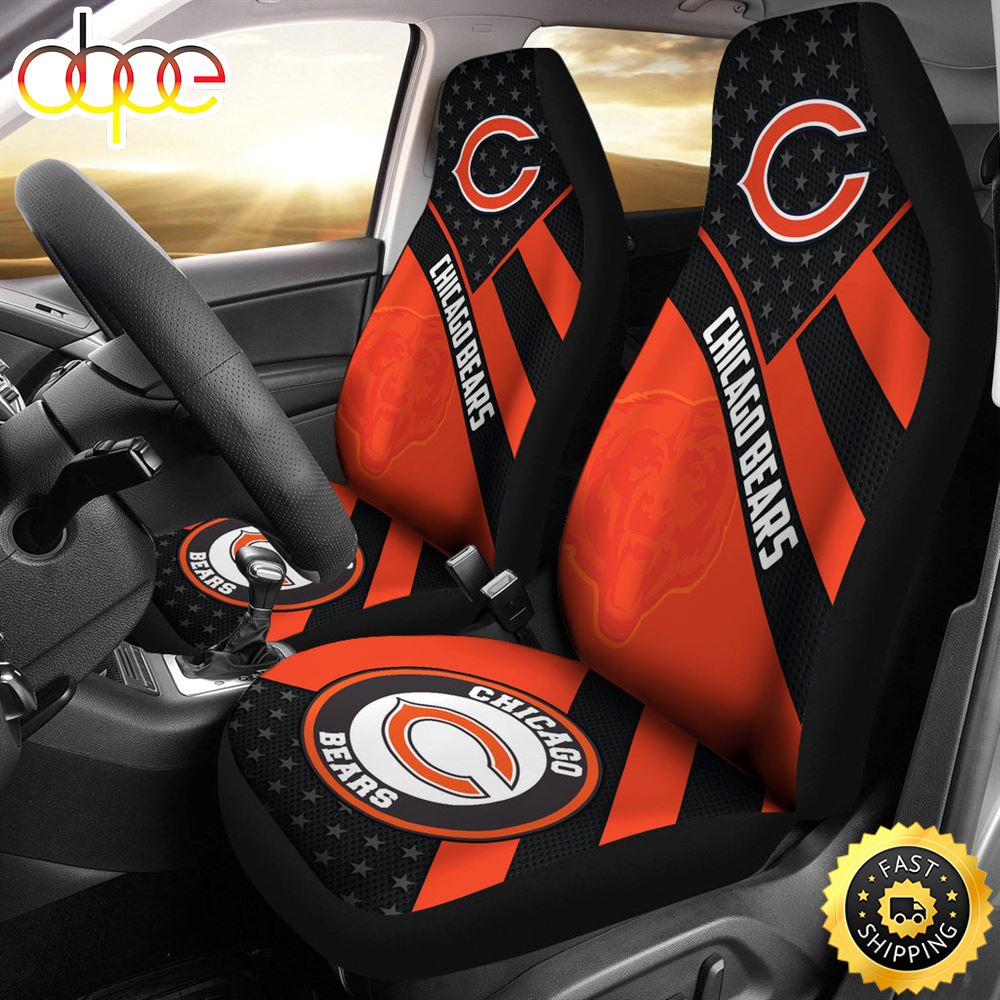 Chicago Bears Car Seat Covers Nfl American Flag Style Custom R5ivg0