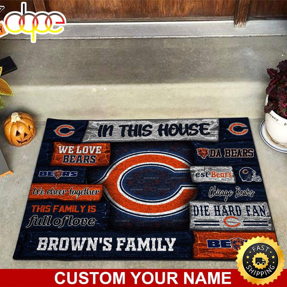 Chicago Bears NFL Custom Doormat For Couples This Year Qyyxhp