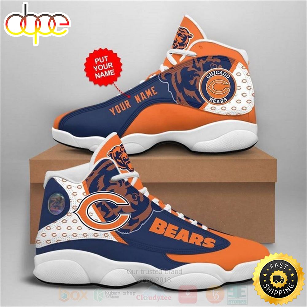 Chicago Bears Nfl Custom Name Air Jordan 13 Shoes K3oubw