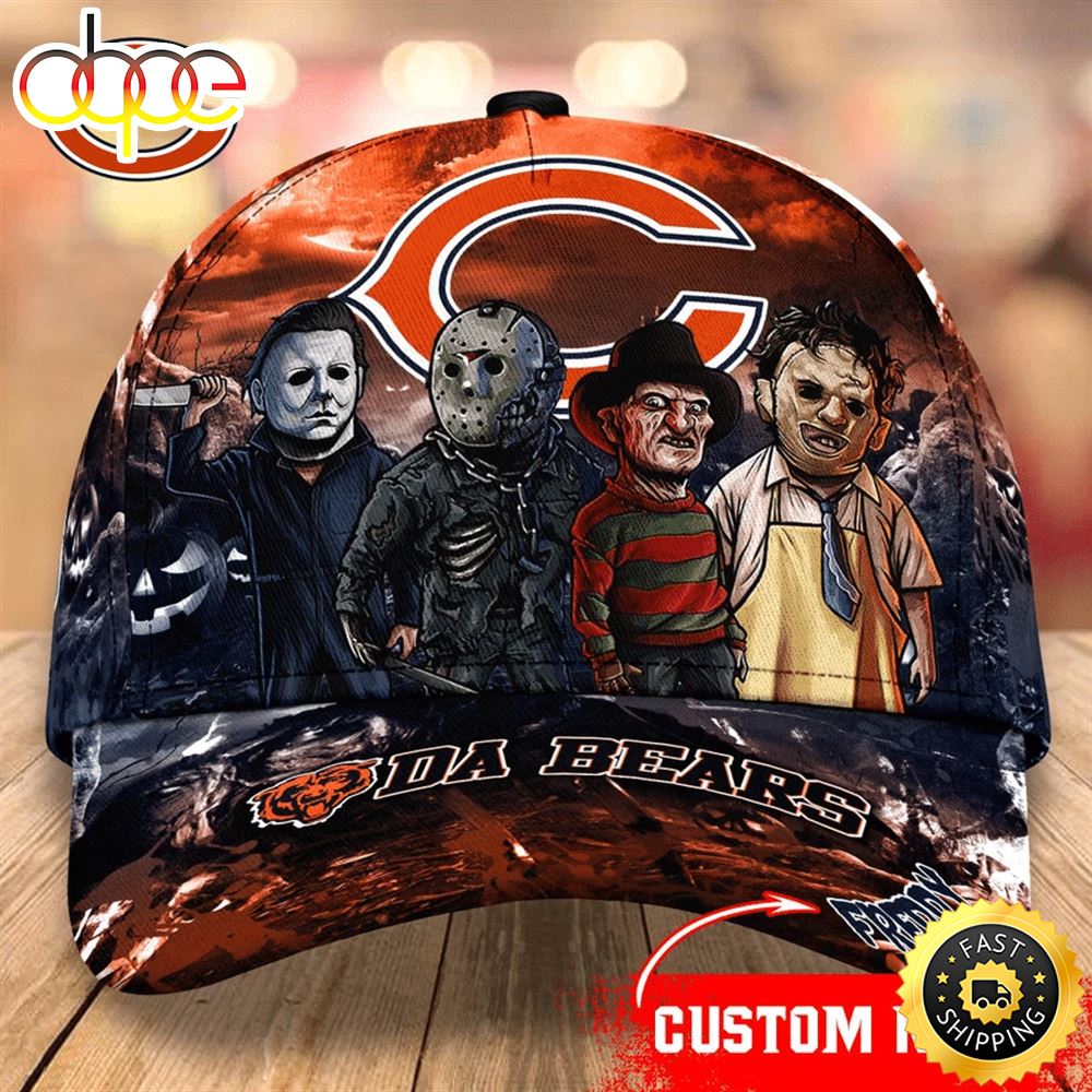 Chicago Bears Nfl Personalized Trending Cap Mixed Horror Movie Characters Geursx