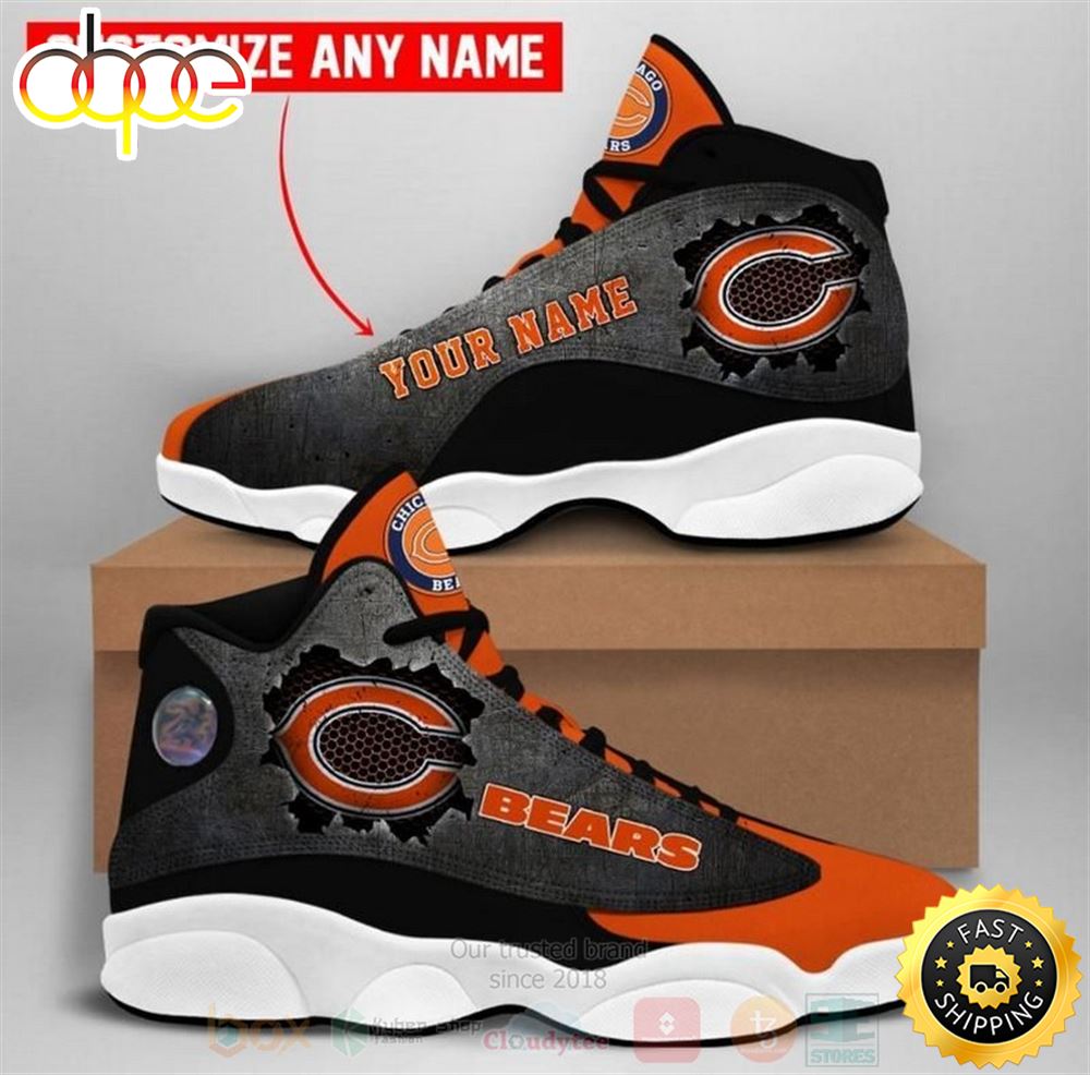 Chicago Bears Team Nfl Custom Name Air Jordan 13 Shoes L0ou32
