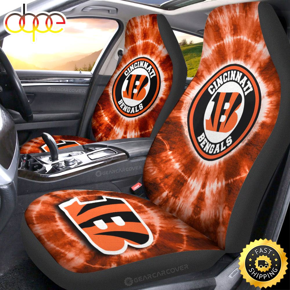 Cincinnati Bengals Car Seat Covers Custom Tie Dye Car Accessories Idvm3c