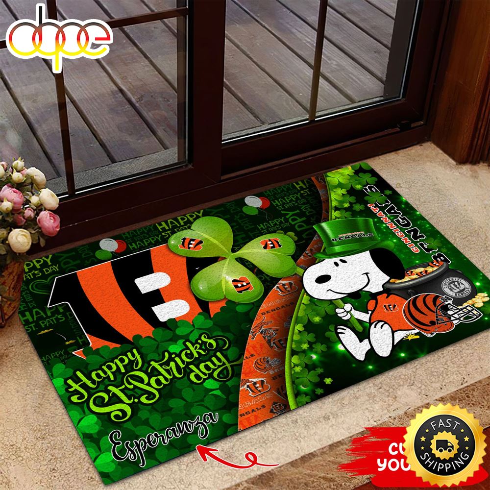 Cincinnati Bengals NFL Custom Doormat The Celebration Of The Saint Patrick S Day Icycox