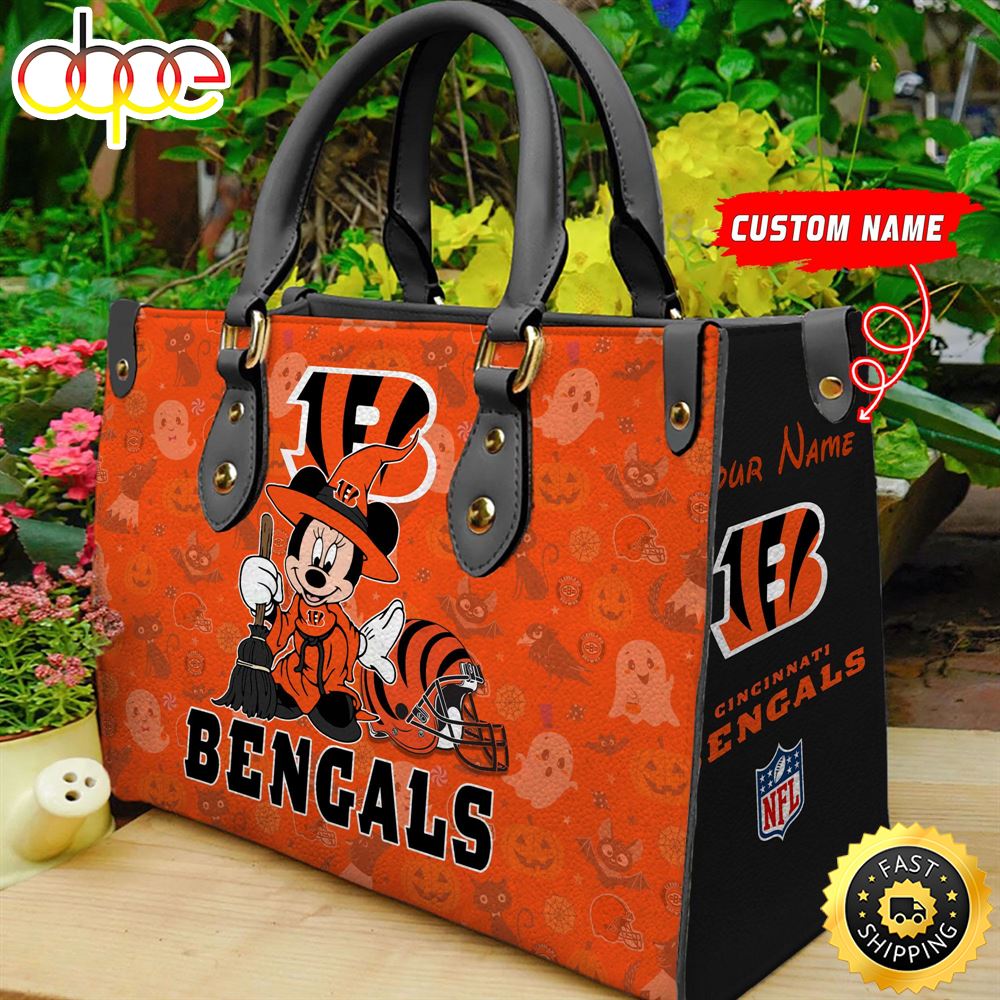 Cincinnati Bengals NFL Minnie Halloween Women Leather Hand Bag Ruxjxa