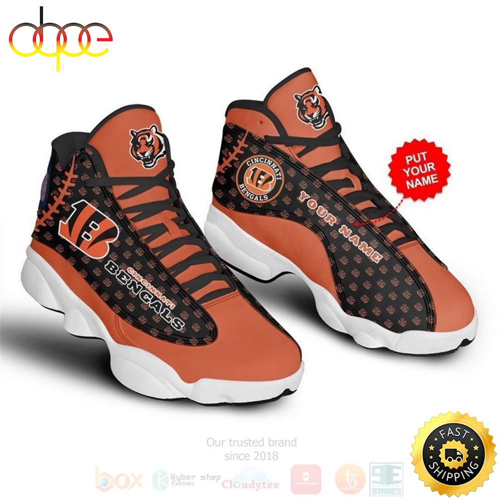 Cincinnati Bengals Nfl Custom Name Air Jordan 13 Shoes 2 Wdpeqj