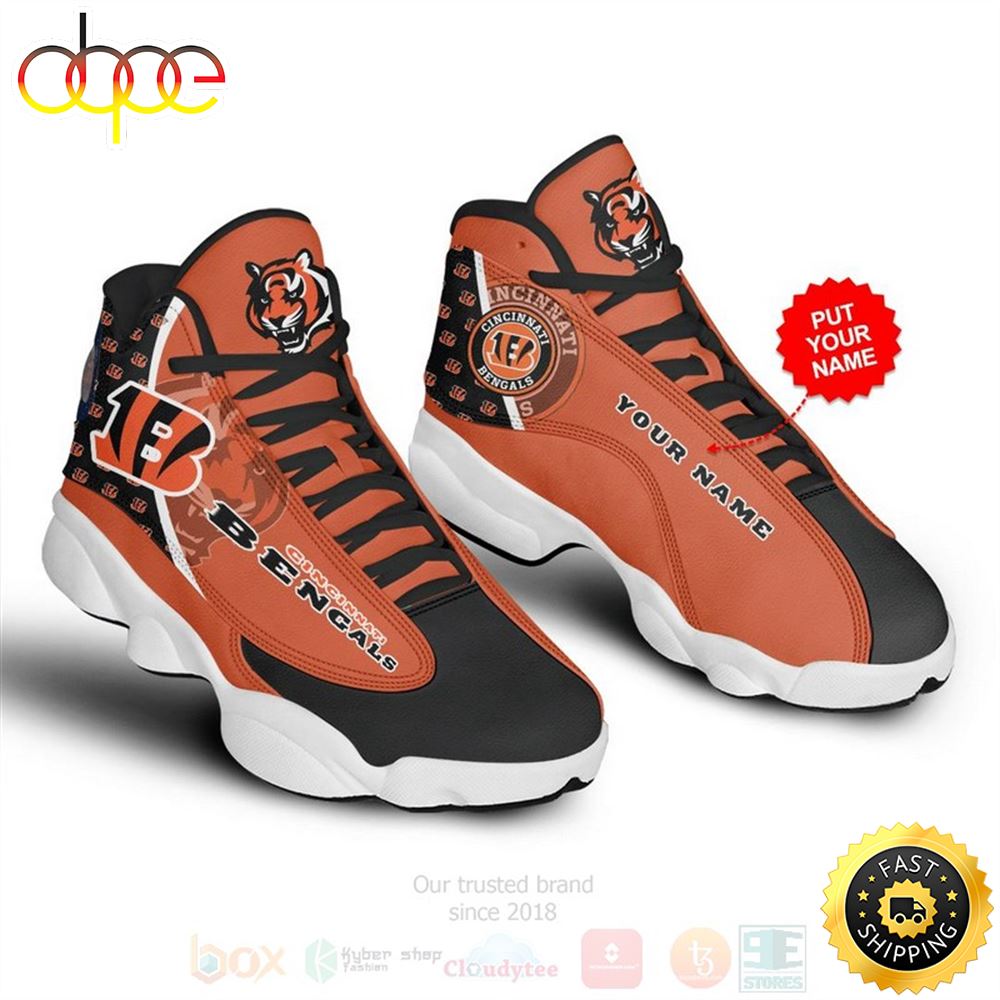 Cincinnati Bengals Nfl Custom Name Air Jordan 13 Shoes P1gfwg