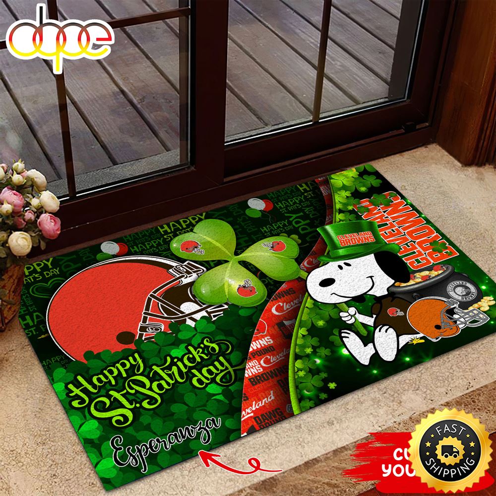 Cleveland Browns NFL Custom Doormat The Celebration Of The Saint Patrick S Day Amqrfk