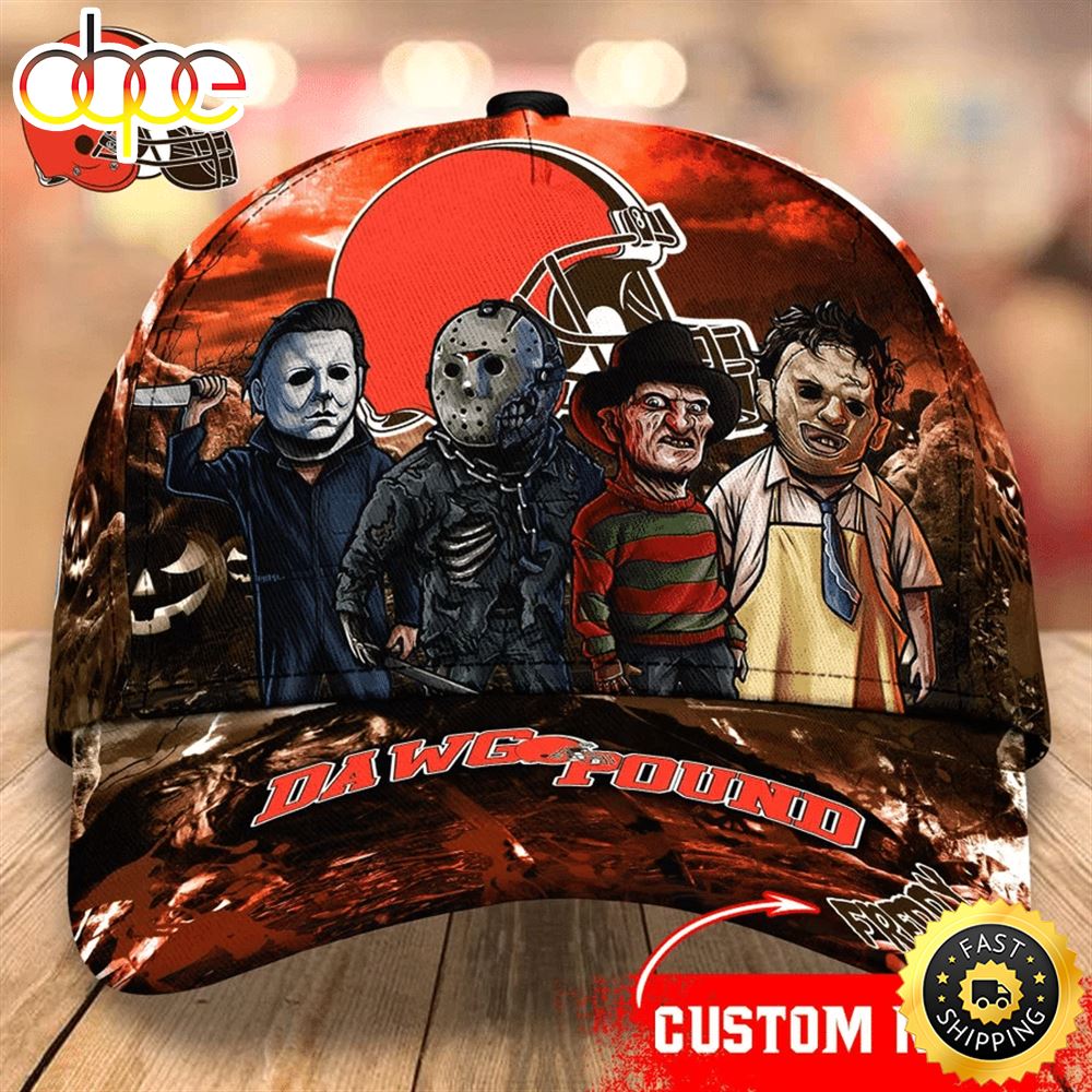 Cleveland Browns Nfl Personalized Trending Cap Mixed Horror Movie Characters Mnfdbx