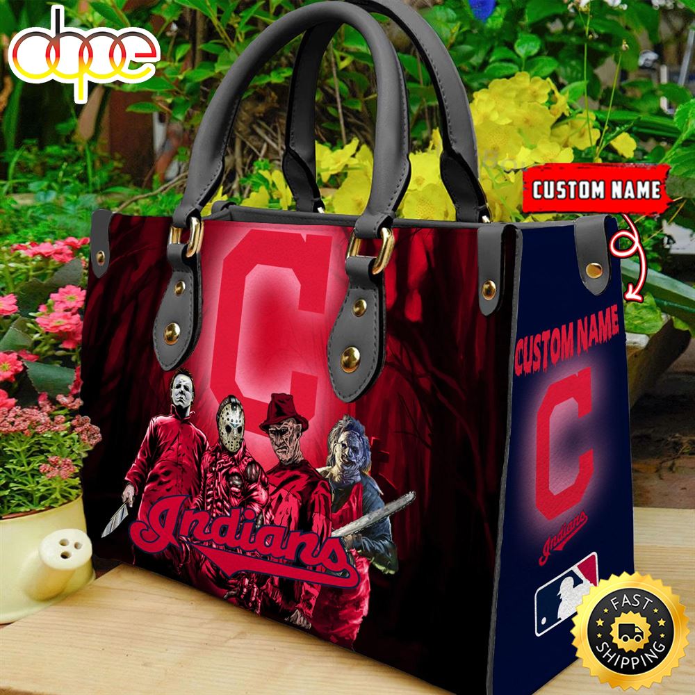 Cleveland Indians MLB Halloween Women Leather Hand Bag D5vw7p