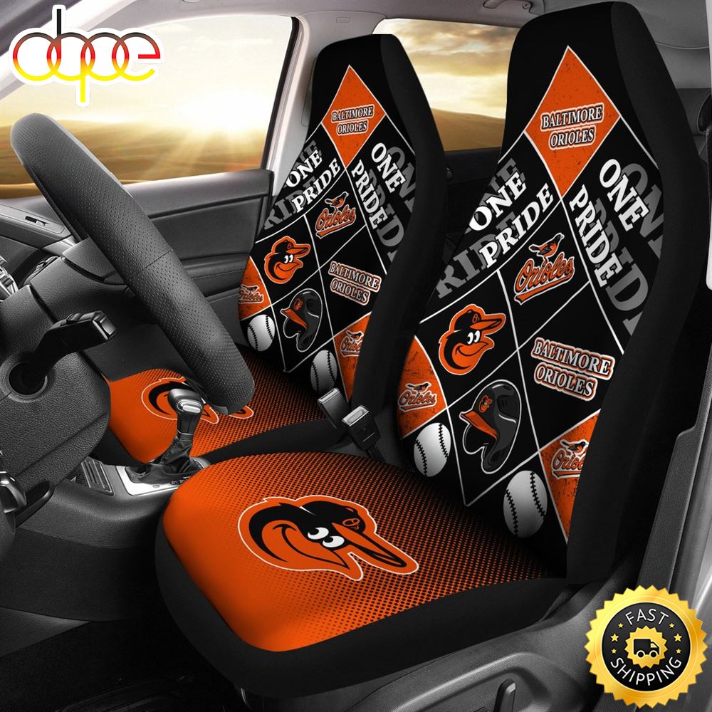 Colorful Pride Flag Baltimore Orioles Car Seat Covers L0jiao