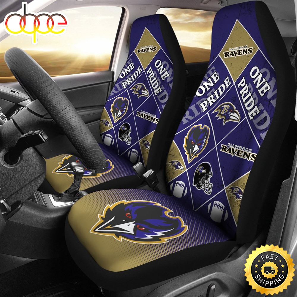Colorful Pride Flag Baltimore Ravens Car Seat Covers Cxdbkg