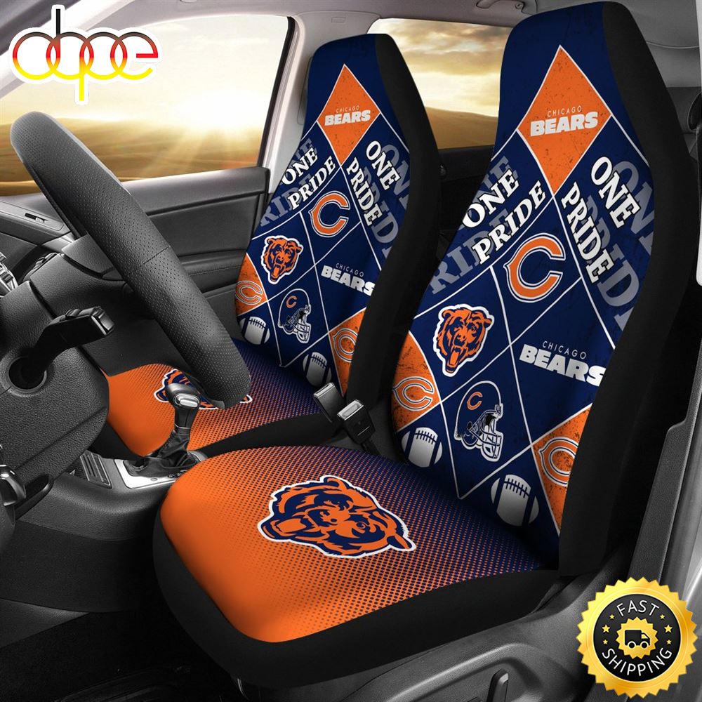 Colorful Pride Flag Chicago Bears Car Seat Covers Qflzjp