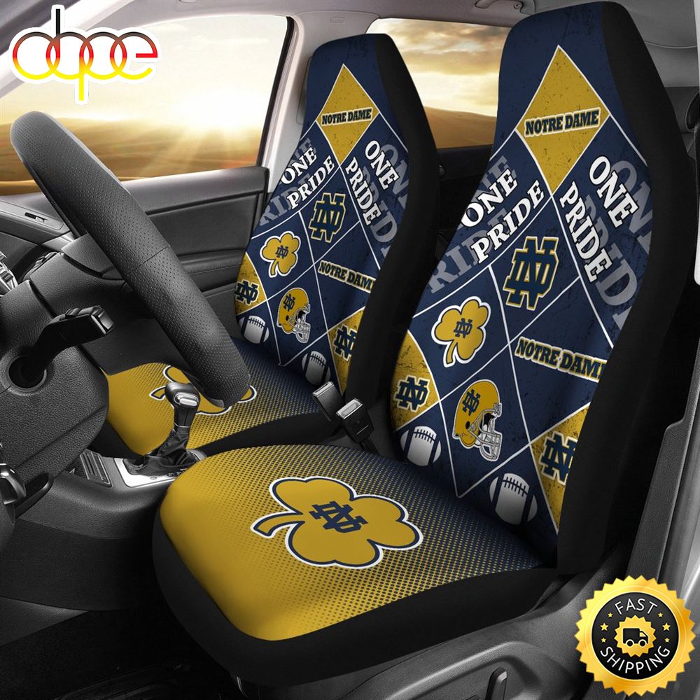 Colorful Pride Flag Notre Dame Fighting Irish Car Seat Covers Mn8ggr