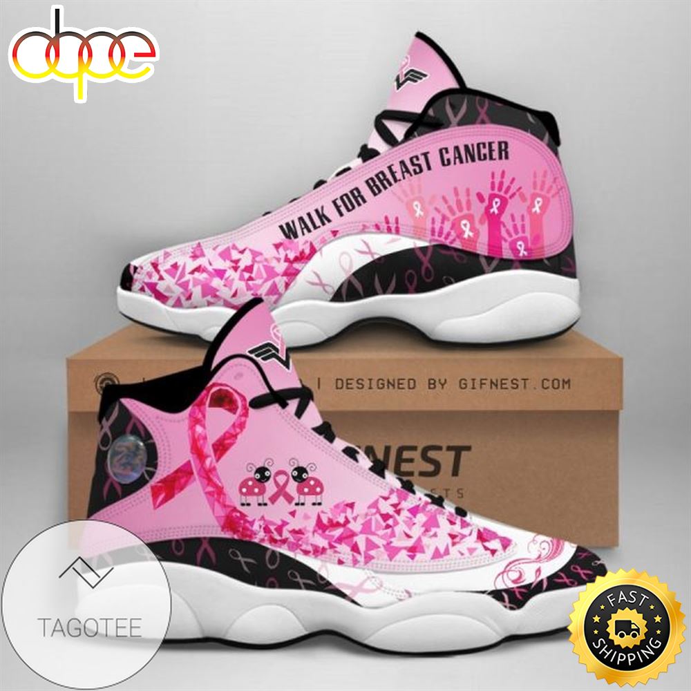 Custom Name Wonder Woman Breast Cancer Awareness Air Jordan 13 Sneaker Shoes M4dtnp