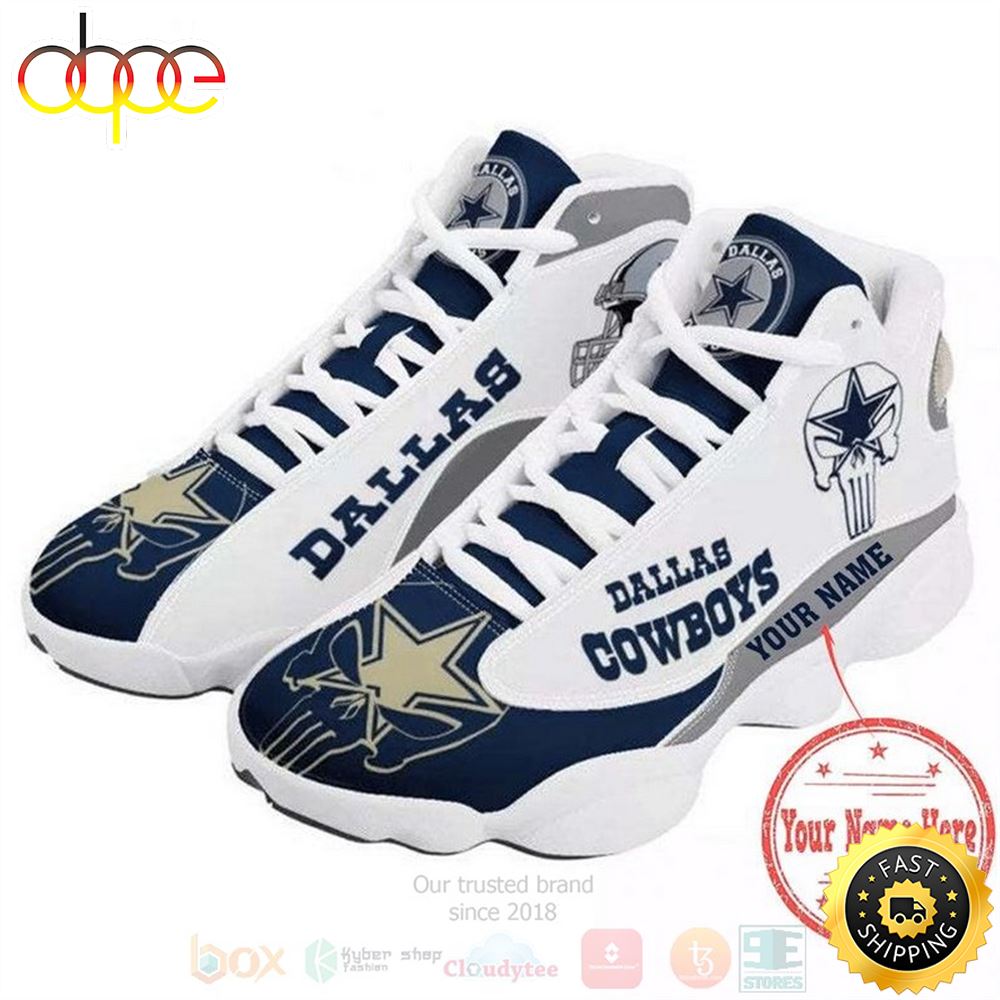 Dallas Cowboys Football Nfl Team Custom Name Air Jordan 13 Shoes Ej5xvi
