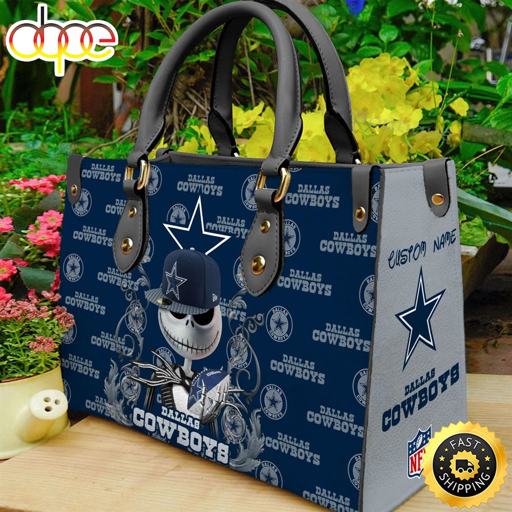 Dallas Cowboys NFL Jack Skellington Women Leather Bag Oh5wym
