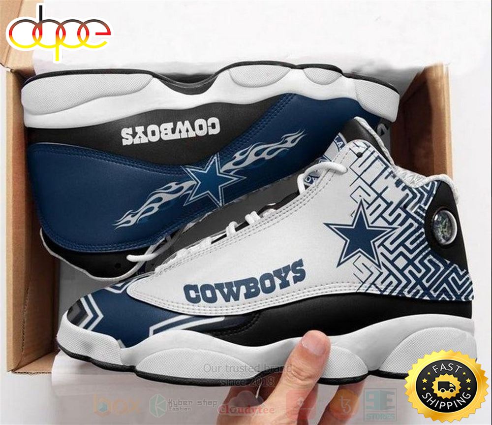 Dallas Cowboys Nfl Big Logo Football Team Air Jordan 13 Shoes Uxlidx