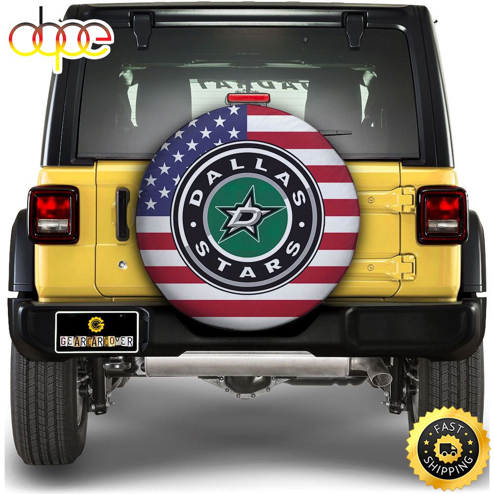Dallas Stars Spare Tire Covers Custom US Flag Style Gsbxpl