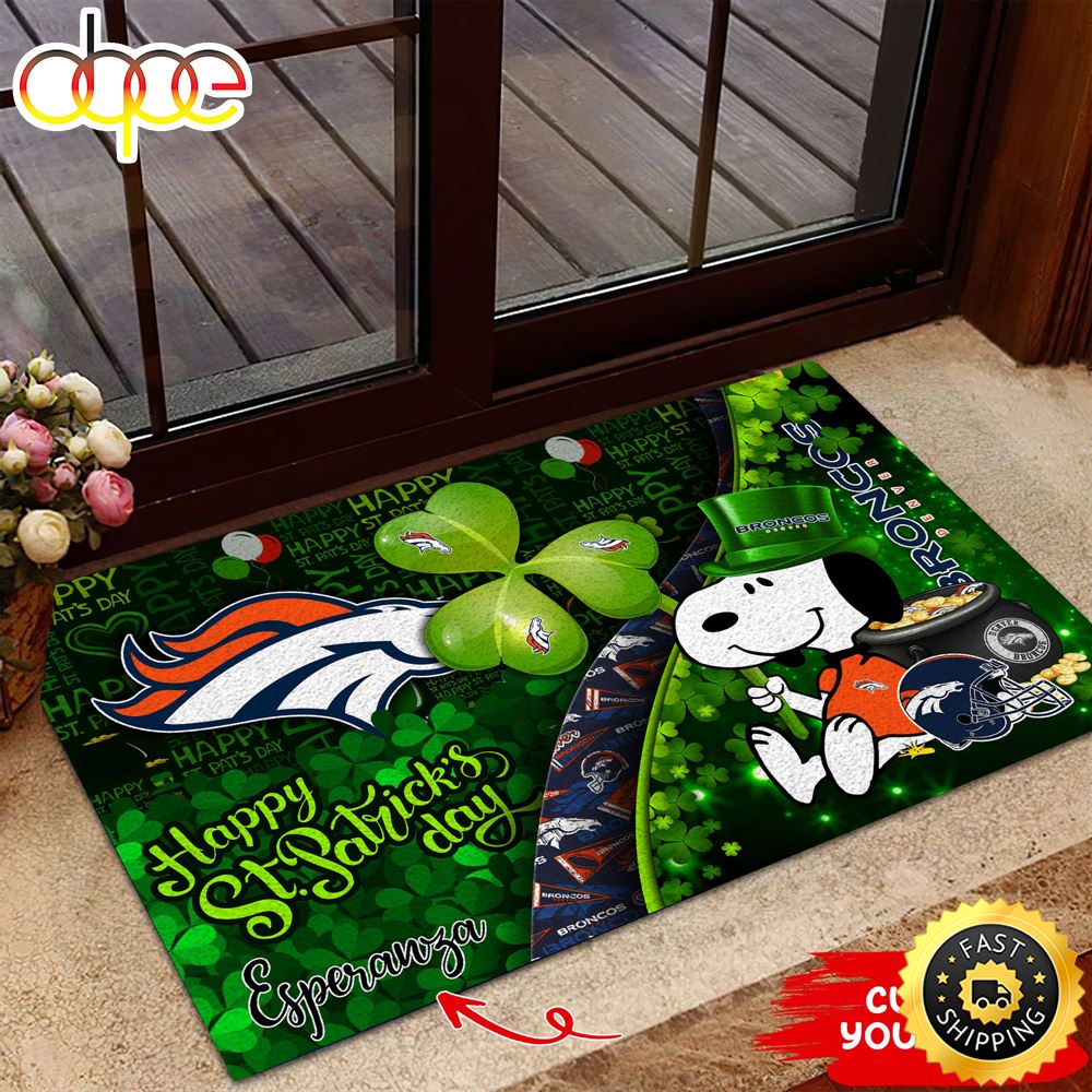 Denver Broncos NFL Custom Doormat The Celebration Of The Saint Patrick S Day Gmurom