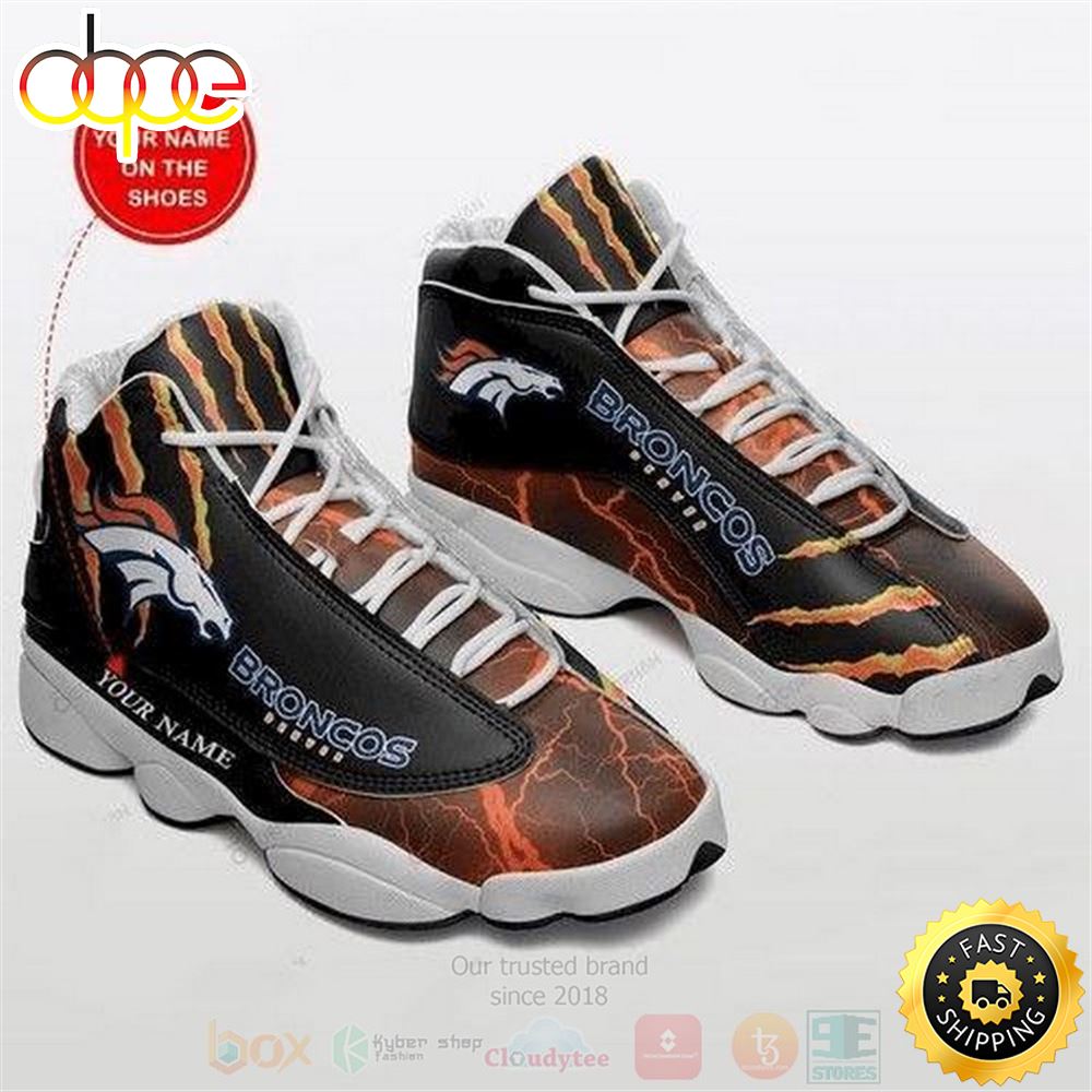 Denver Broncos Nfl Football Teams Custom Name Air Jordan 13 Shoes Yrzu5h