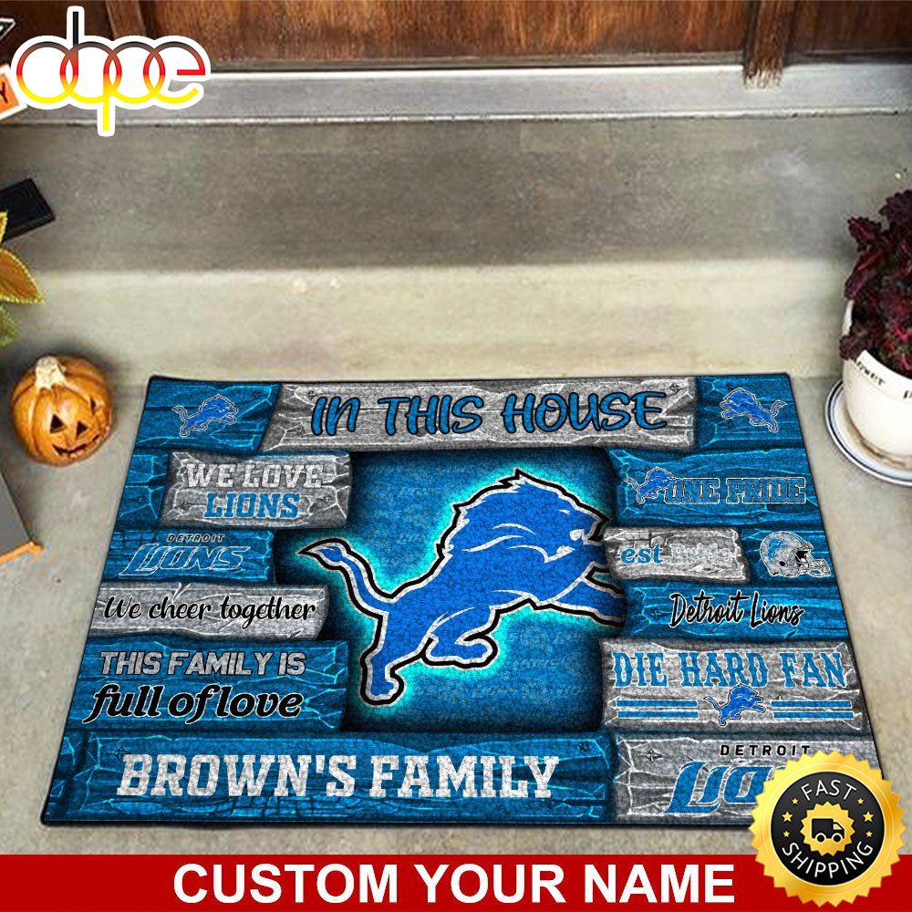 Detroit Lions NFL Custom Doormat For Couples This Year Hkfir8