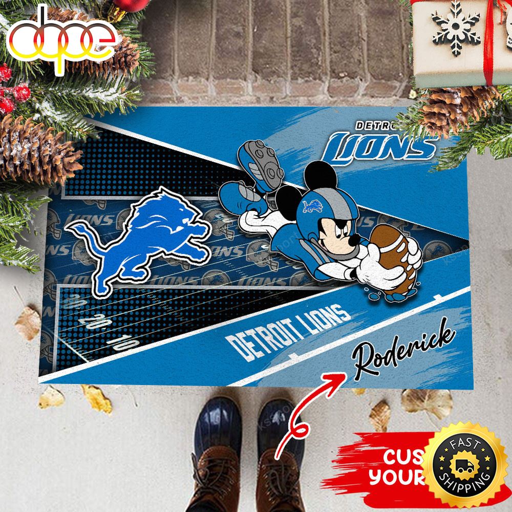 Detroit Lions NFL Custom Doormat For This Season Zffrru