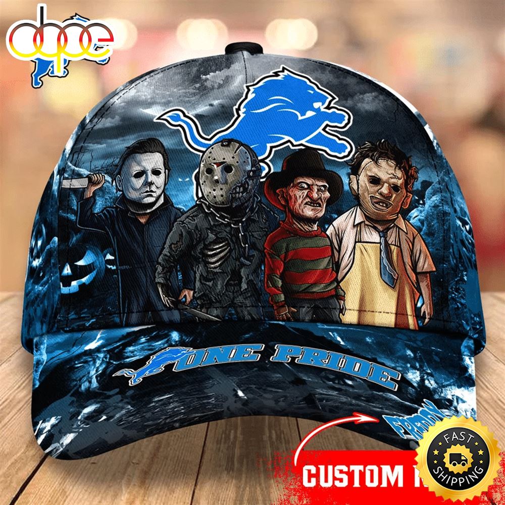 Detroit Lions Nfl Personalized Trending Cap Mixed Horror Movie Characters Qyjxyy