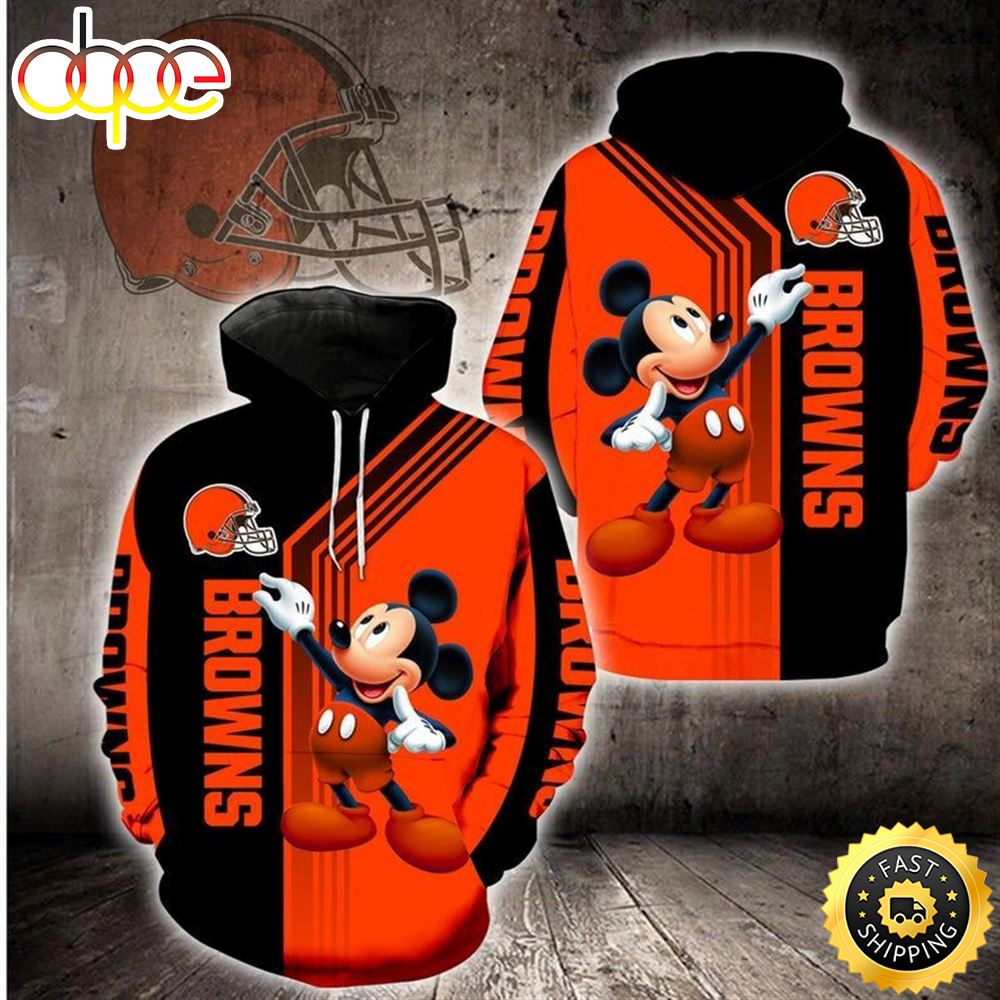 Disney Mickey Cleveland Browns 21 Nfl Gift For Fan 3d All Over Print Shirt Ugqhbu