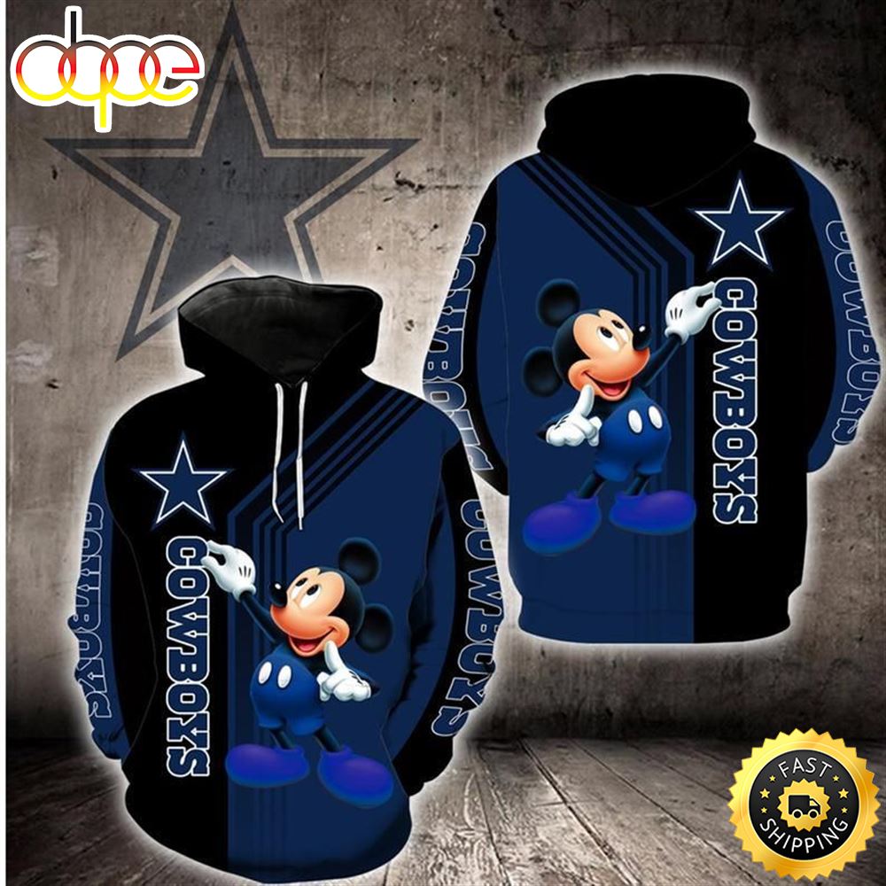 Disney Mickey Dallas Cowboys 33 Nfl Gift For Fan 3d All Over Print Shirt Fzb44t