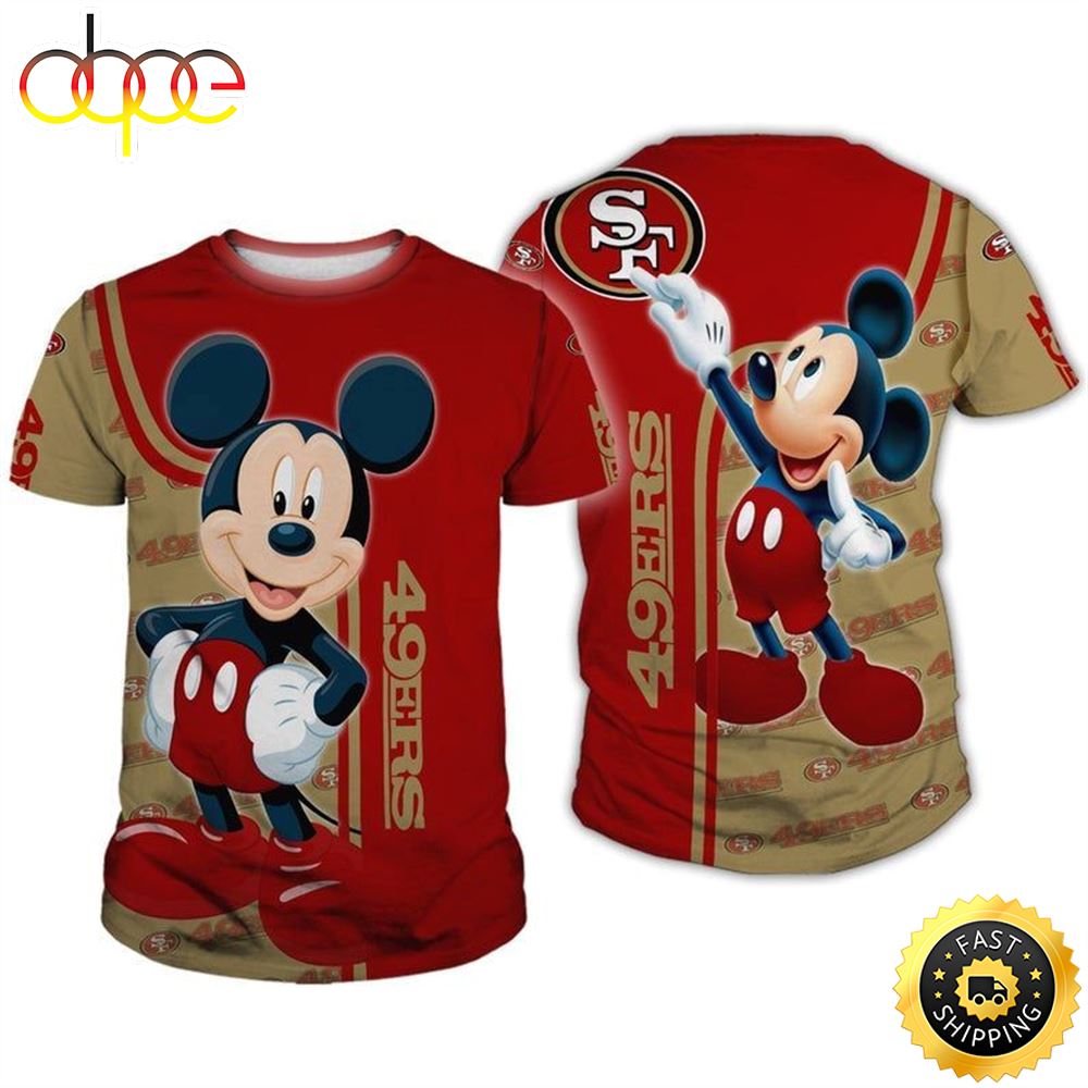 Disney Mickey Mouse San Francisco 49ers 25 Nfl Gift For Fan 3d All Over Print Shirt Wk8mrz