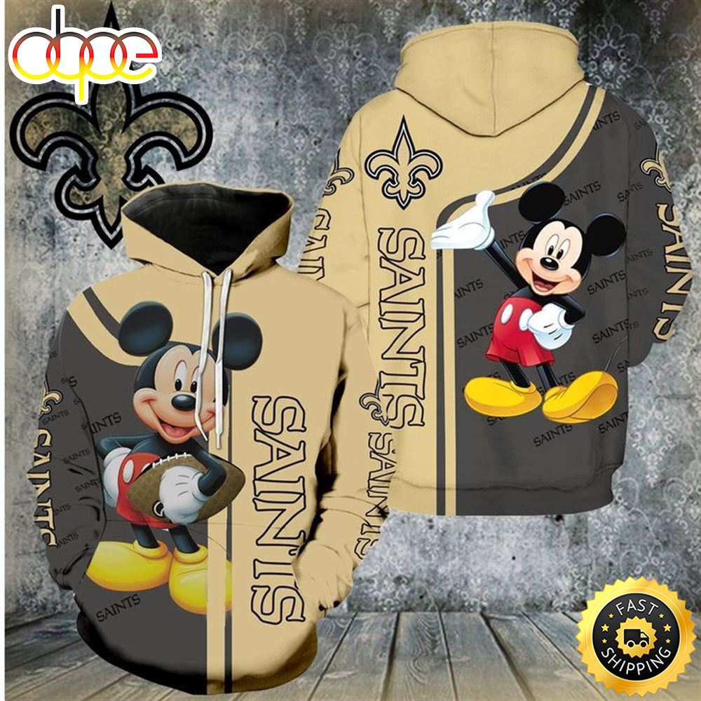 Disney Mickey New Orleans Saints 45 Nfl Gift For Fan 3d All Over Print Shirt Qmxyb4