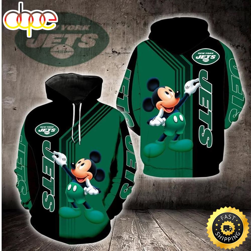 Disney Mickey New York Jets 19 Nfl Gift For Fan 3d All Over Print Shirt Hqoemr