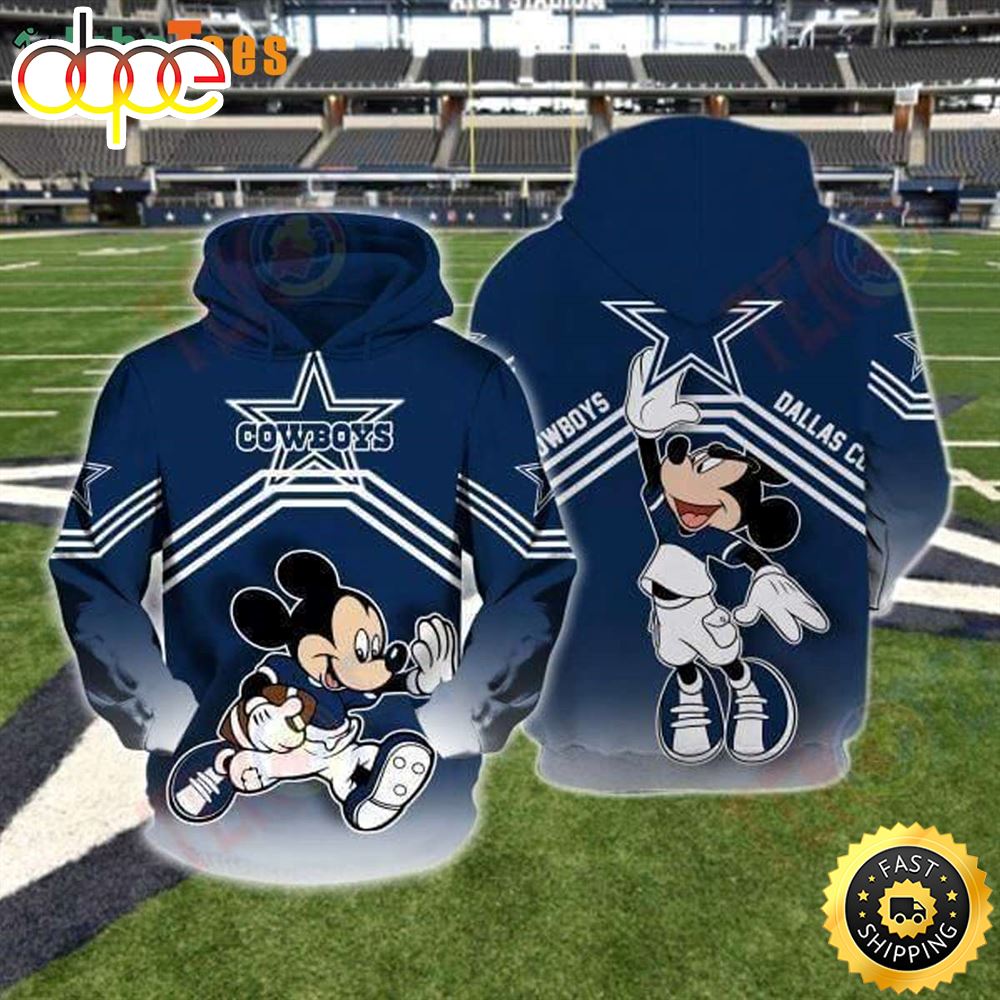 Disney Mickey With Dallas Cowboys 3d Hoodie Czq69f