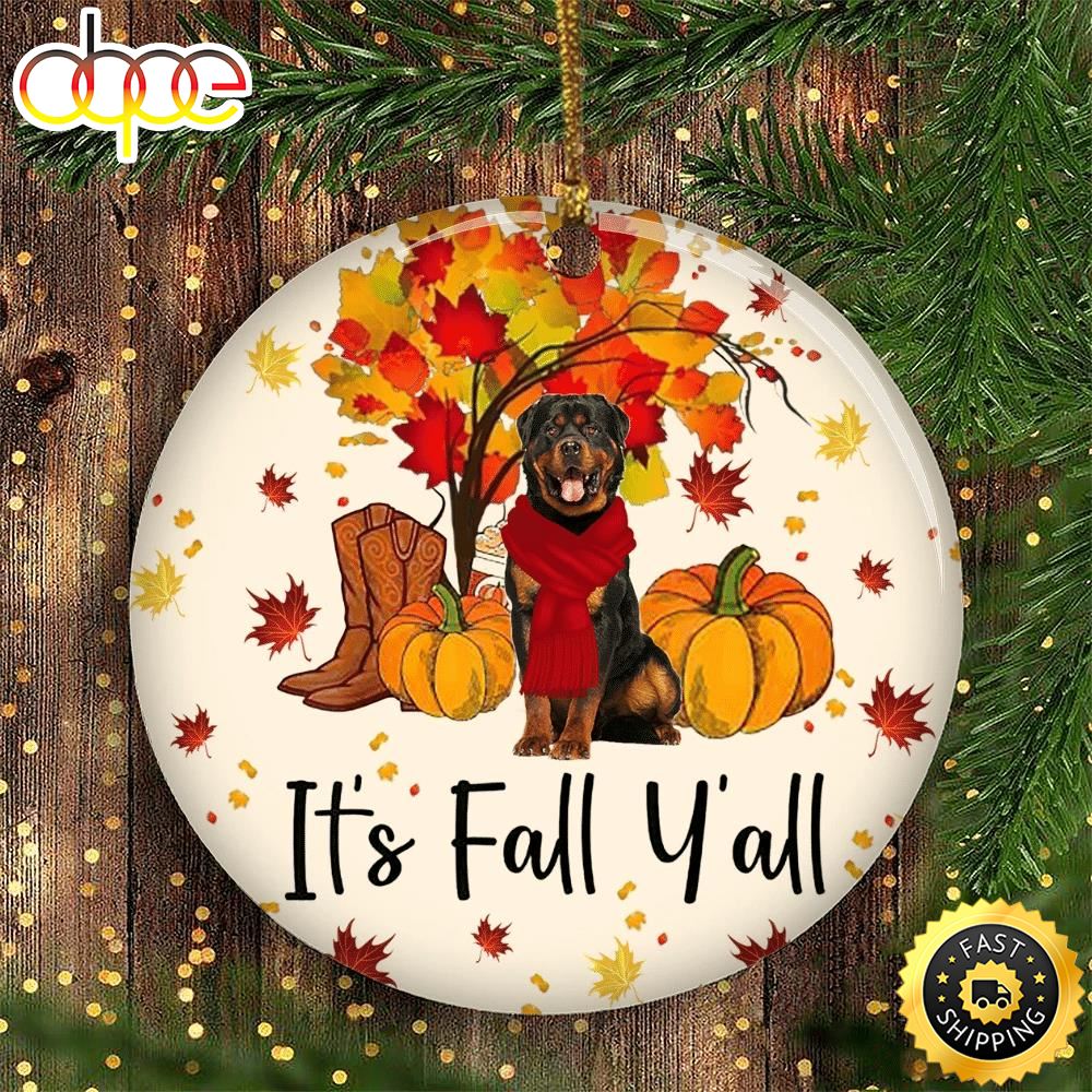 Dog Personalized Ornament It S Fall Y All Ornament Custom Thanksgiving Gift For Dog Lover Xijzag